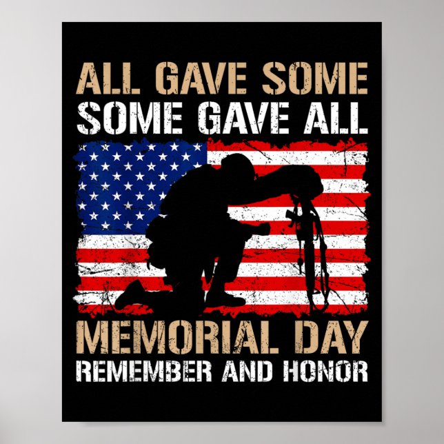 Some Gave Minnesdagen Kom ihåg Hedra USA Fallen Poster (Framsidan)