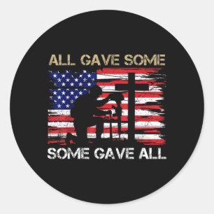 Some Gave Remember and Honor Memorial Day Flag USA Runt Klistermärke