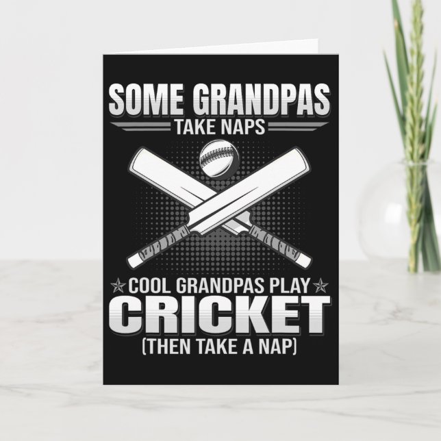 Some Grandpas Take Naps - Funny Cricket Playing  Kort (Framsida)