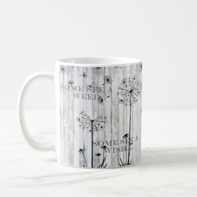 Some see a weed. Some see a wish. Dandelions Kaffemugg (Vänster)