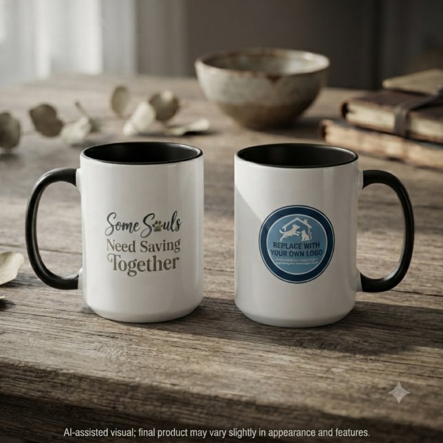 Some Souls Need Saving Together Rescue Logotyp Mugg (Custom two-tone mugs for pet rescue supporters, perfect for daily coffee or gifts.)