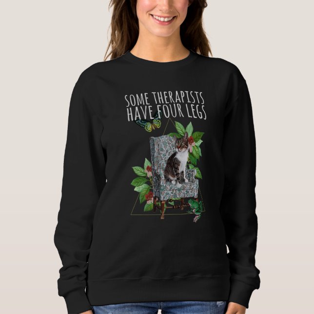 Some Therapists Have Four Legs 2022 Cool  Cat Grap T Shirt (Framsida)