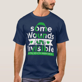 Some Wounds Are Invisible Ribbon Mental Health Awa T Shirt
