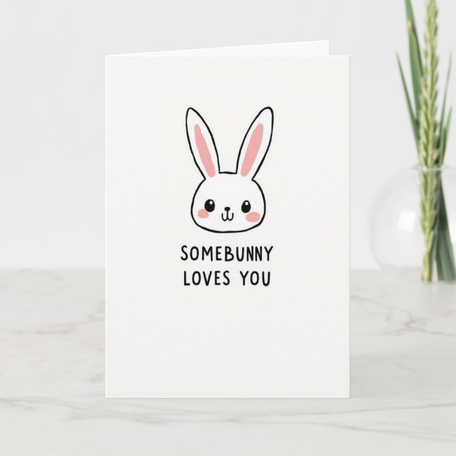 Somebunny älskar dig konstkort kort (Framsida)