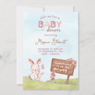 SomeBunny baby shower inbjudan