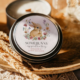 Somebunny Baby Shower Wildflower-klistermärken Runt Klistermärke