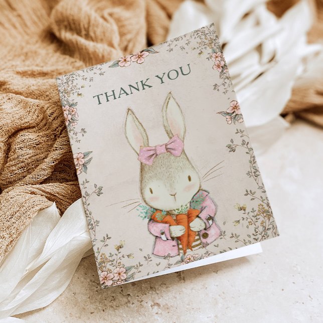 Somebunny is Turning One Birthday Thank You Card Inbjudan (Skapare uppladdad)