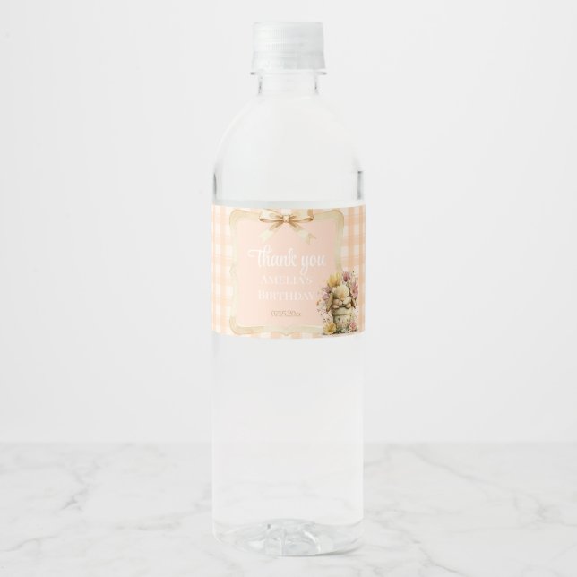 Somebunny is Turning One Food & Beverage Label Set Vattenflaskor Etikett (Framsida)