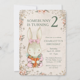Somebunny is Turning Two 2nd Birthday Invitation Inbjudningar