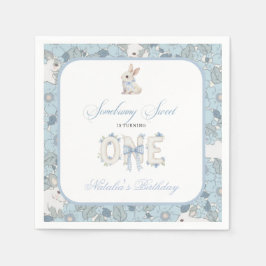 Somebunny Sweet 1st Birthday Spring Floral Invitat Pappersservett