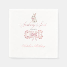 Somebunny Sweet 1st Birthday Spring Floral Invitat Pappersservett