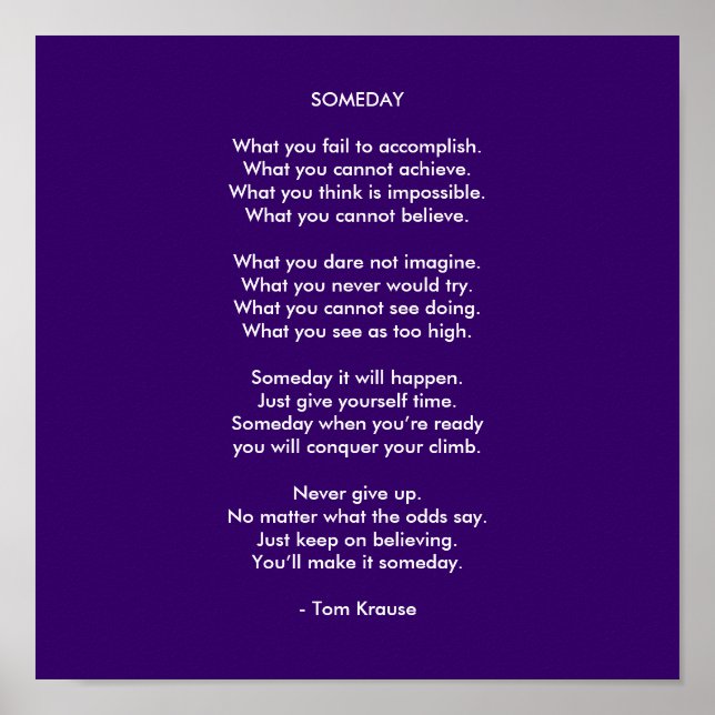 SOMEDAY POSTER (Framsidan)