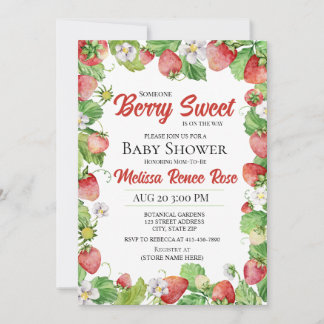 Someone Berry Sweet Is On The Way Inbjudningar
