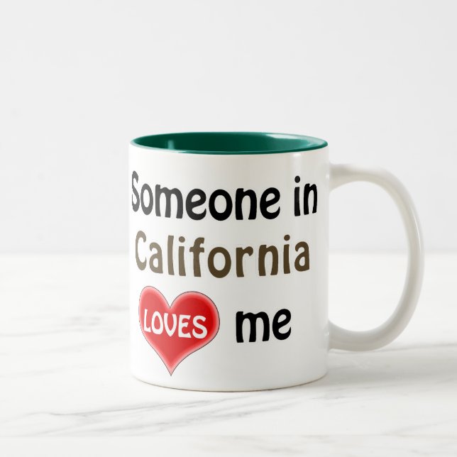 Someone in California loves me Två-Tonad Mugg (Höger)