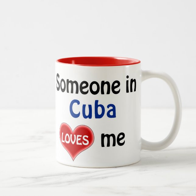 Someone in Cuba loves me Två-Tonad Mugg (Höger)