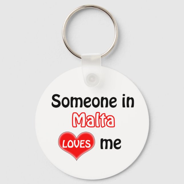 Someone in Malta Loves me Nyckelring (Framsida)