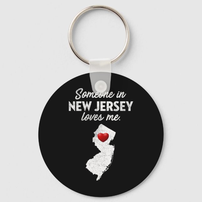 Someone In New Jersey Loves Me - New Jersey Nj  Nyckelring (Framsida)