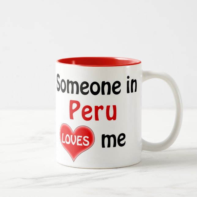 Someone in Peru loves me Två-Tonad Mugg (Höger)