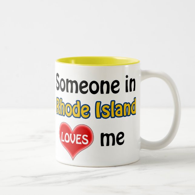 Someone in Rhode Island loves me Två-Tonad Mugg (Höger)