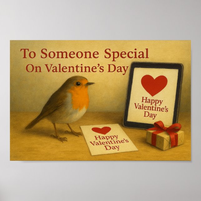 Someone Special On Valentine's Day Robin Poster (Framsidan)