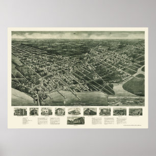 Somers-Point, NJ Panoramic Karta - 1925 Poster