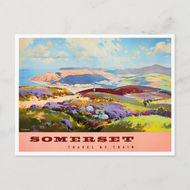 Somerset England vintage resor vykort (Framsida)