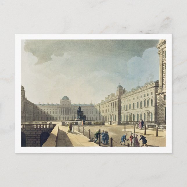 Somerset House, Strand, från Ackermann's Microcos Vykort (Framsida)