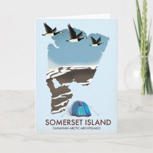 Somerset Island, Kanada vintage stil karta Helgkort
