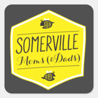 Somerville Mammor Logotyp Sticker Black Background Fyrkantigt Klistermärke