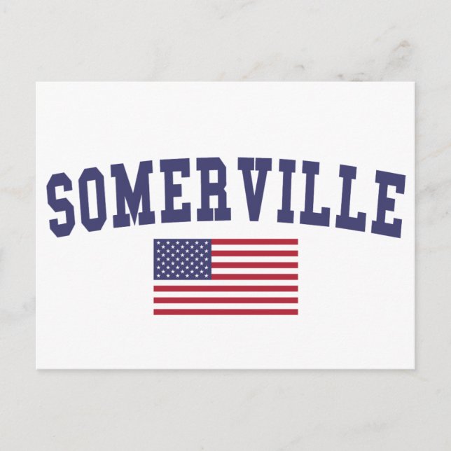 Somerville US Flagga Vykort (Framsida)
