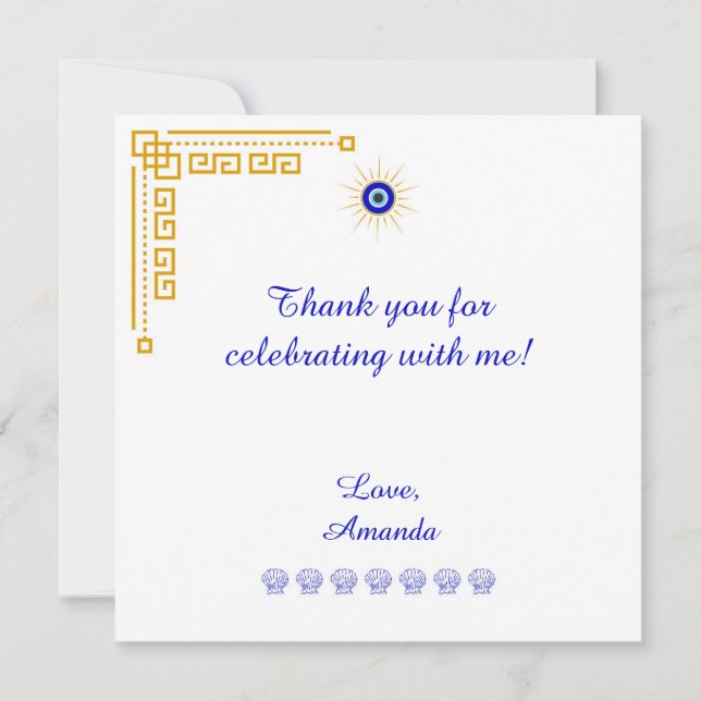  Something Blue and Greek Bridal Shower Tack Kort (Framsida)