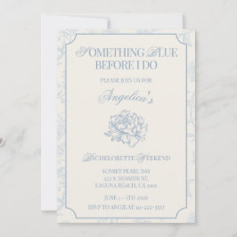 Something Blue Before I Do Bachelorette Itinerary Inbjudningar