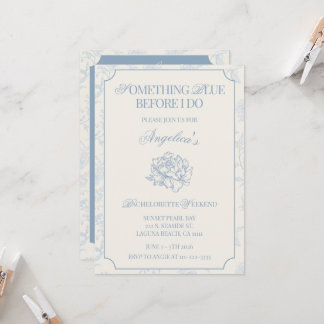 Something Blue Before I Do Bachelorette Itinerary  Inbjudningar