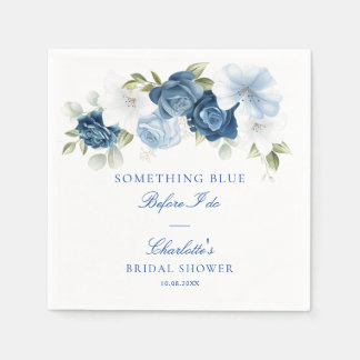 Something Blue Before I Do Blommig Bröllopsdusch Pappersservett