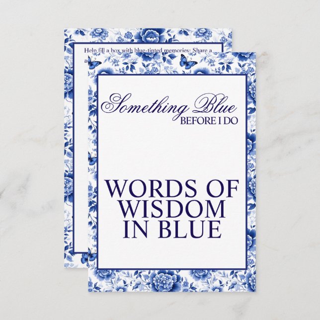 Something Blue Before I Do Blommig Bröllopsdusch Tilläggskort (Fram/baksida)