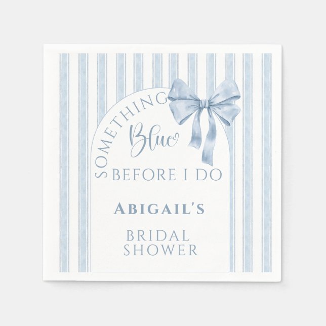 Something Blue Before I Do Bow  Pappersservett (Framsidan)