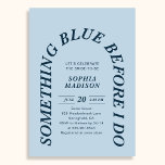 Something Blue Before I Do Bridal Shower Inbjudningar<br><div class="desc">Set the tone for an unforgettable celebration with a Bridal Shower Invitation as lovely as the occasion itself. At the heart of the design, the words Something Blue Before I Do curve gracefully in an elegant retro serif font, arranged in a charming arch that feels both timeless and utterly romantic....</div>