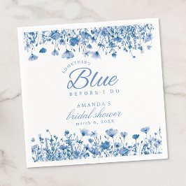 Something Blue Before I Do Bröllopsdusch med blomm Pappersservett