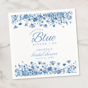 Something Blue Before I Do Bröllopsdusch med blomm Pappersservett
