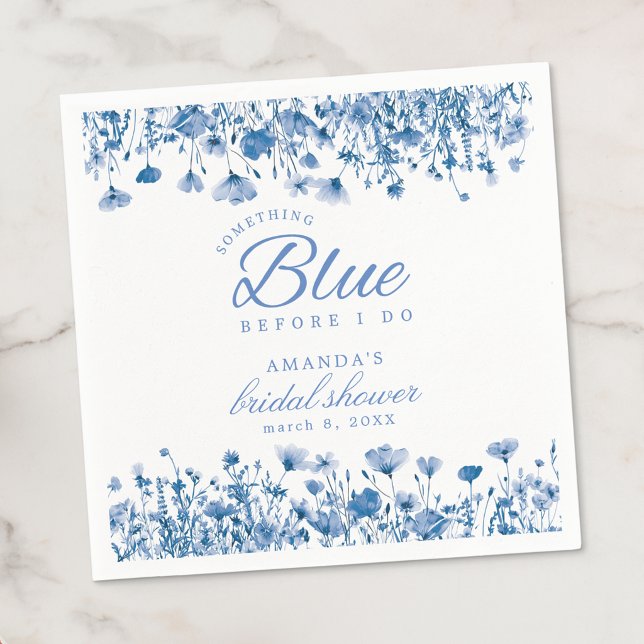 Something Blue Before I Do Bröllopsdusch med blomm Pappersservett (Skapare uppladdad)