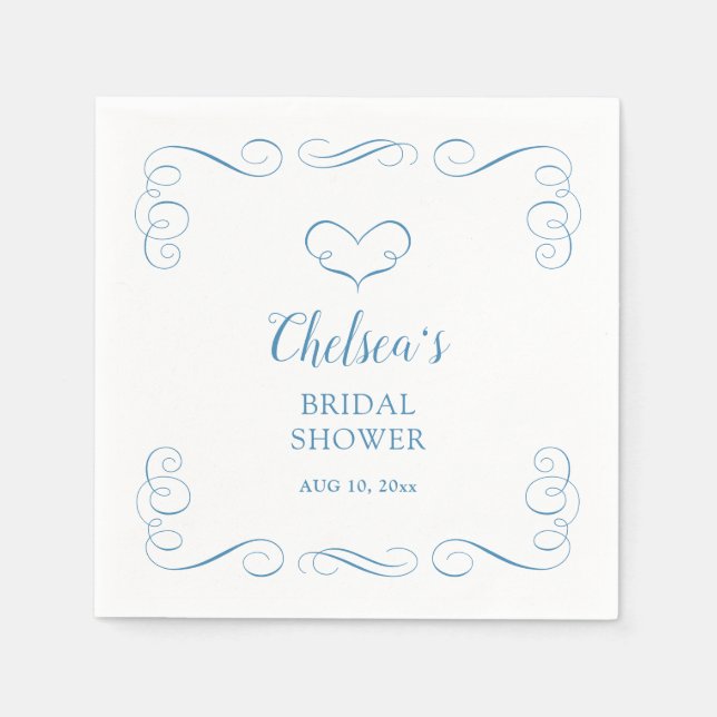 Something Blue Before I Do Elegant Bridal Shower  Pappersservett (Framsidan)