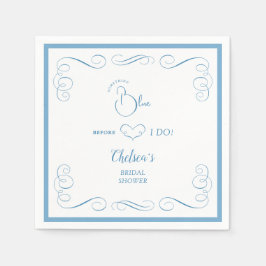 Something Blue Before I Do Elegant Bröllopsdusch Pappersservett