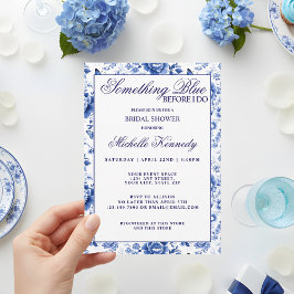 Something Blue Before I Do Floral Bridal Shower Inbjudningar