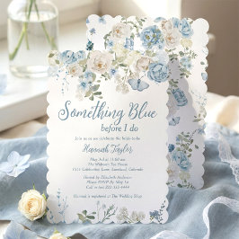 Something Blue Blommig Innan Jag Gör Bröllopsfest Inbjudningar