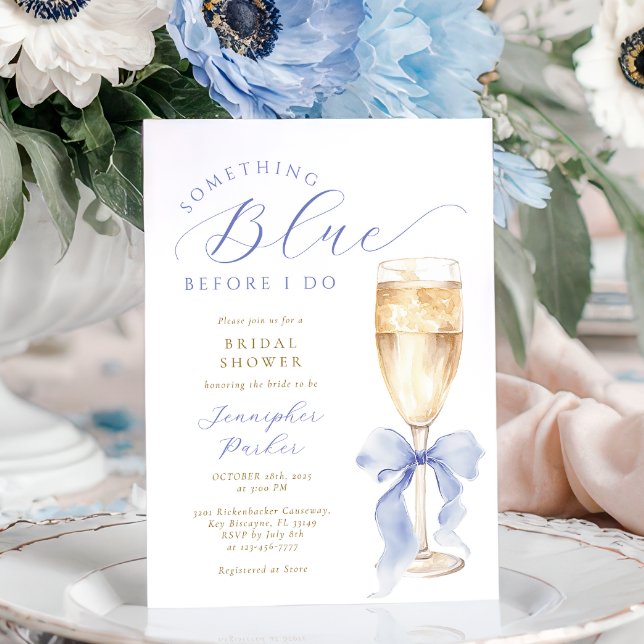 Something Blue Bow Bridal Shower Invitation Inbjudningar (Skapare uppladdad)