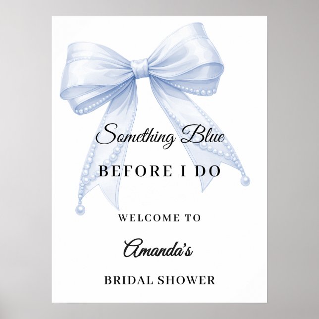Something blue bow Bridal Shower welcome Poster (Framsidan)