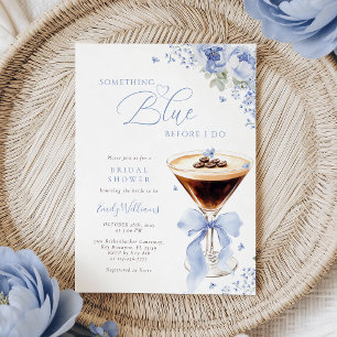 Something Blue Bow Coffee Bridal Shower Inbjudningar