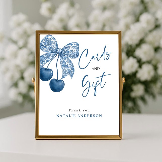 Something Blue Bridal Shower Cards & Gift Sign Poster (Skapare uppladdad)
