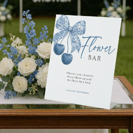 Something Blue Bridal Shower Flower Bar Sign