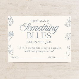 Something Blue Bridal Shower Guessing Game Tilläggskort